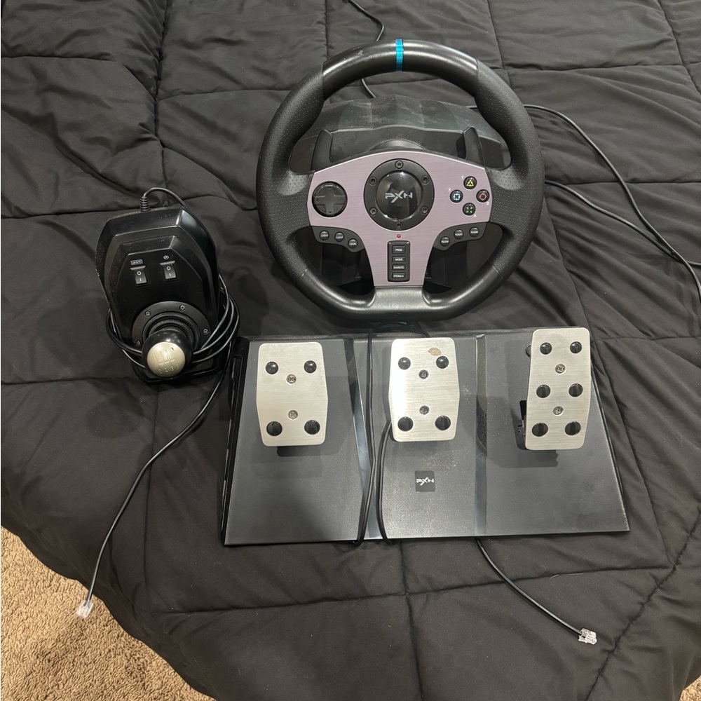 Gaming Steering Wheel and Pedals Set